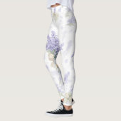 Aquarell-Lavendelgarten-Muster Leggings (Links)