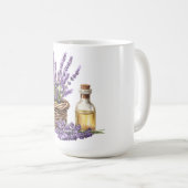 Aquarell-Lavendelkorb Kaffeetasse (VorderseiteRechts)