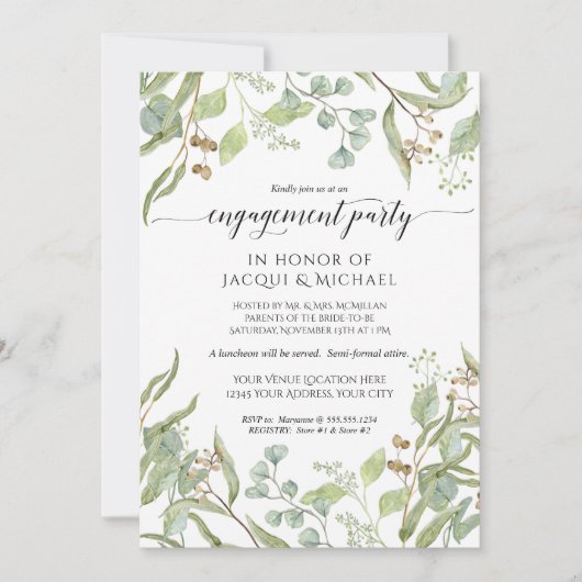 Aquarell-Leaf Einladung (Vorderseite)