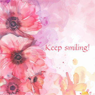 Aquarell Lebende Blumen Aufkleber