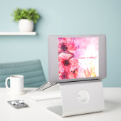 Aquarell Lebende Blumen Aufkleber (Laptop auf Schreibtisch)