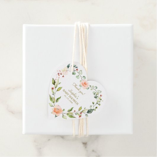 Aquarell Lebende Korallenblütendusche Geschenkanhänger (Beispiel)