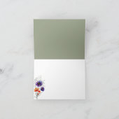 Aquarell Lebende Orange und Lila Wildblumen Dankeskarte (Innenseite)