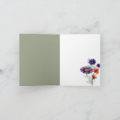Aquarell Lebende Orange und Lila Wildblumen Dankeskarte (Innenseite)