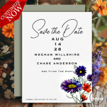 Aquarell Lebende Orange und Lila Wildblumen