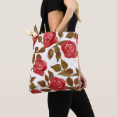 Aquarell Lebende Rote Rosen Tasche (Von Nahem)