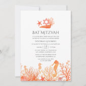 Aquarell Lebendes Korallenriff Unterseebat Mitzvah Einladung (Vorderseite)