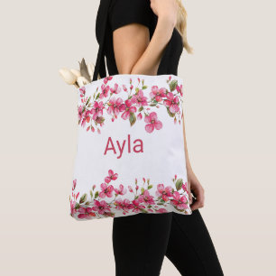 Aquarell lebendig rosa Blütenflora Brautparty Tasche