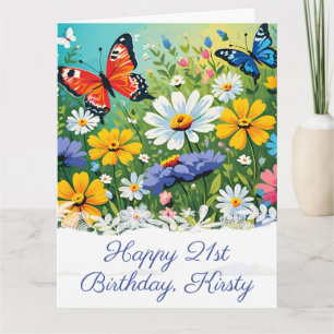 Aquarell Lebendige Frühlingsblumen Geburtstag Karte