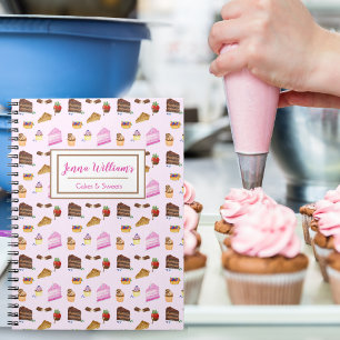 Aquarell-Leckere-Desserts-Bäckerei-Cupcake-Designe Notizblock