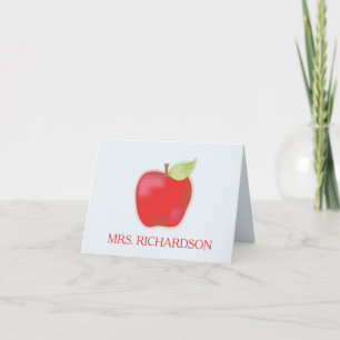 Aquarell-Lehrer Whimsical Apple Würdigung Karte
