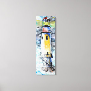 Aquarell-Leinwand - Leuchtturm - Malerei Leinwanddruck
