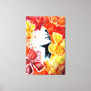 Aquarell-Leinwanddruck Eine verliebte Frau Malerei Leinwanddruck