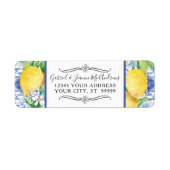 Aquarell Lemon Blumengrün Wreath Blau Weiß (Vorne)