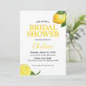 Aquarell Lemon Bridal Dusche Einladung (Stehend Vorderseite)
