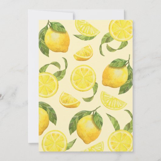 Aquarell Lemon Bridal Dusche Einladung (Rückseite)