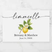 Aquarell Lemon Calligraphy Ink Limoncelli Mini Schaumweinetikett (Einzelnes Label)