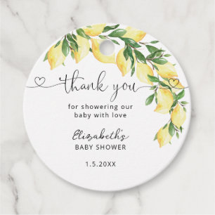 Aquarell Lemon Dusche Vielen Dank für Ihre Unterst Geschenkanhänger