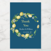 Aquarell Lemon Flora und Fauna Weinetikett (Einzelnes Label)