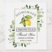 Aquarell Lemon Gold Limoncello Flaschen Labels Weinetikett (Einzelnes Label)