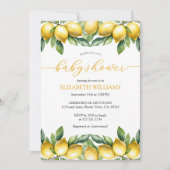 Aquarell Lemon Kinderdusche Einladung (Vorderseite)