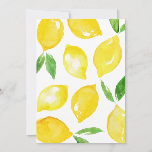 Aquarell Lemon Kinderdusche Einladung (Rückseite)