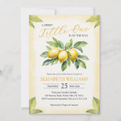 Aquarell Lemon Kinderdusche Einladung (Vorderseite)