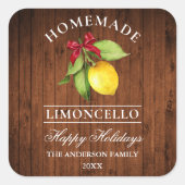 Aquarell Lemon Limoncello Wohn-Print Holiday Quadratischer Aufkleber (Vorderseite)