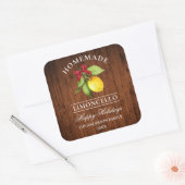 Aquarell Lemon Limoncello Wohn-Print Holiday Quadratischer Aufkleber (Umschlag)