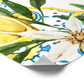 Aquarell Lemon Mediterrane Babydusche Poster (Ecke)