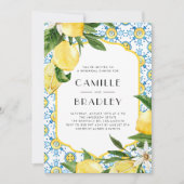 Aquarell Lemon Mediterrane Probe Abendessen Einladung (Vorderseite)