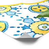 Aquarell Lemon Mediterrane Probe Abendessen Poster (Ecke)