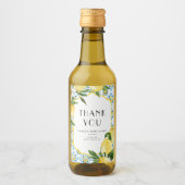 Aquarell Lemon Mediterrane Süße 16 Vielen Dank Weinetikett (Vorderseite)