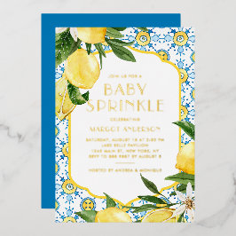 Aquarell Lemon Mediterranean Baby Sprinkle Folieneinladung