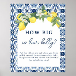 Aquarell Lemon Positano Baby Showspiele Poster