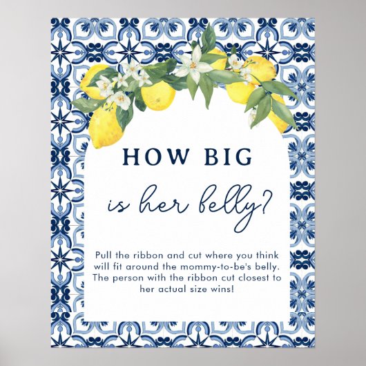 Aquarell Lemon Positano Baby Showspiele Poster (Vorne)