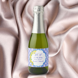 Aquarell Lemons Amalfi Baby Dusche Pop Schaumweinetikett