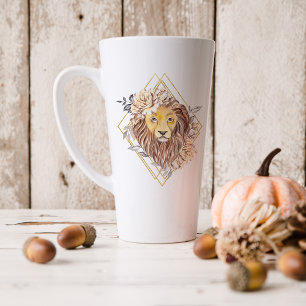 Aquarell Leo Astrologie Sternzeichen   Monogramm Milchtasse