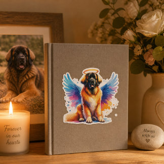 Aquarell Leonberger Hund Engel Aufkleber