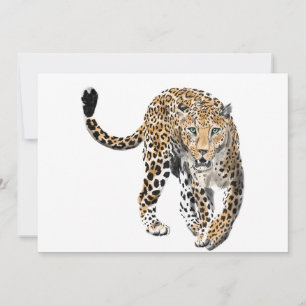 Aquarell-Leopard-Dschungelkatze gemaltes Tier grün Ankündigung