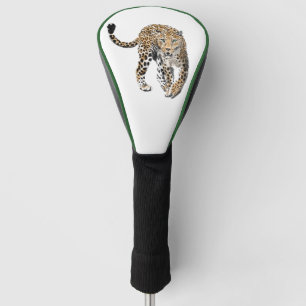 Aquarell-Leopard-Dschungelkatze gemaltes Tier grün Golf Headcover