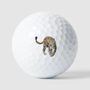 Aquarell-Leopard-Dschungelkatze gemaltes Tier grün Golfball