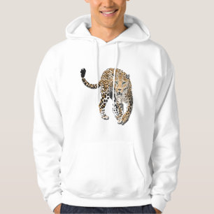 Aquarell-Leopard-Dschungelkatze gemaltes Tier grün Hoodie