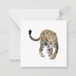 Aquarell-Leopard-Dschungelkatze gemaltes Tier grün Mitteilungskarte