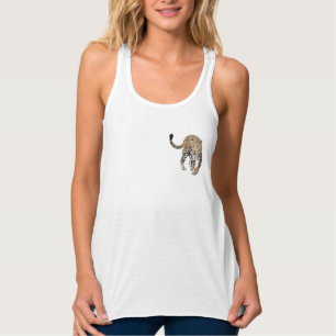 Aquarell-Leopard-Dschungelkatze gemaltes Tier grün Tank Top
