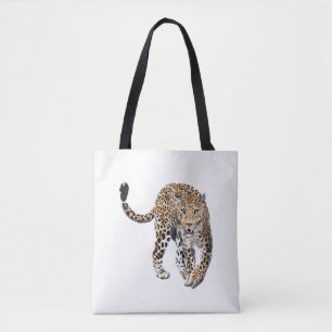 Aquarell-Leopard-Dschungelkatze gemaltes Tier grün Tasche
