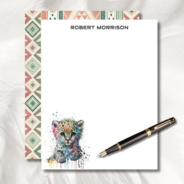 Aquarell-Leopard-Elegante Geschäftskorrespondenz  Briefbogen (Von Creator hochgeladen)