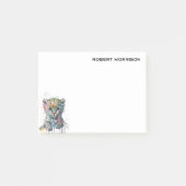 Aquarell-Leopard Modern Minimalist Personalisiert Post-it Klebezettel (Vorderseite)
