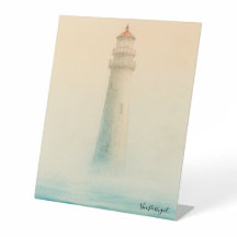 Aquarell-Leuchtturm-Pedestalschild Portugal – C