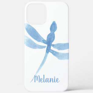 Aquarell Libelle Blau Monogrammiert  Case-Mate iPhone Hülle